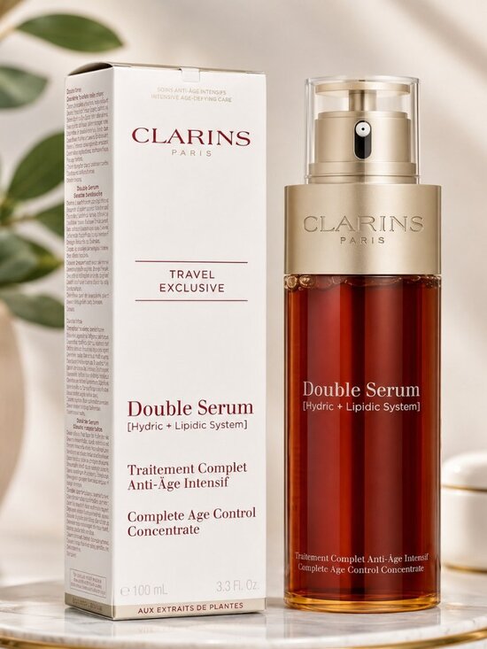Branded Other - Clarins Double Serum/Hydric+Lipidic System Traitement Complet 3.3oz/100ml New